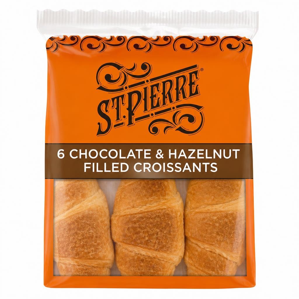 St Pierre 6 Chocolate and Hazelnut Filled Croissants