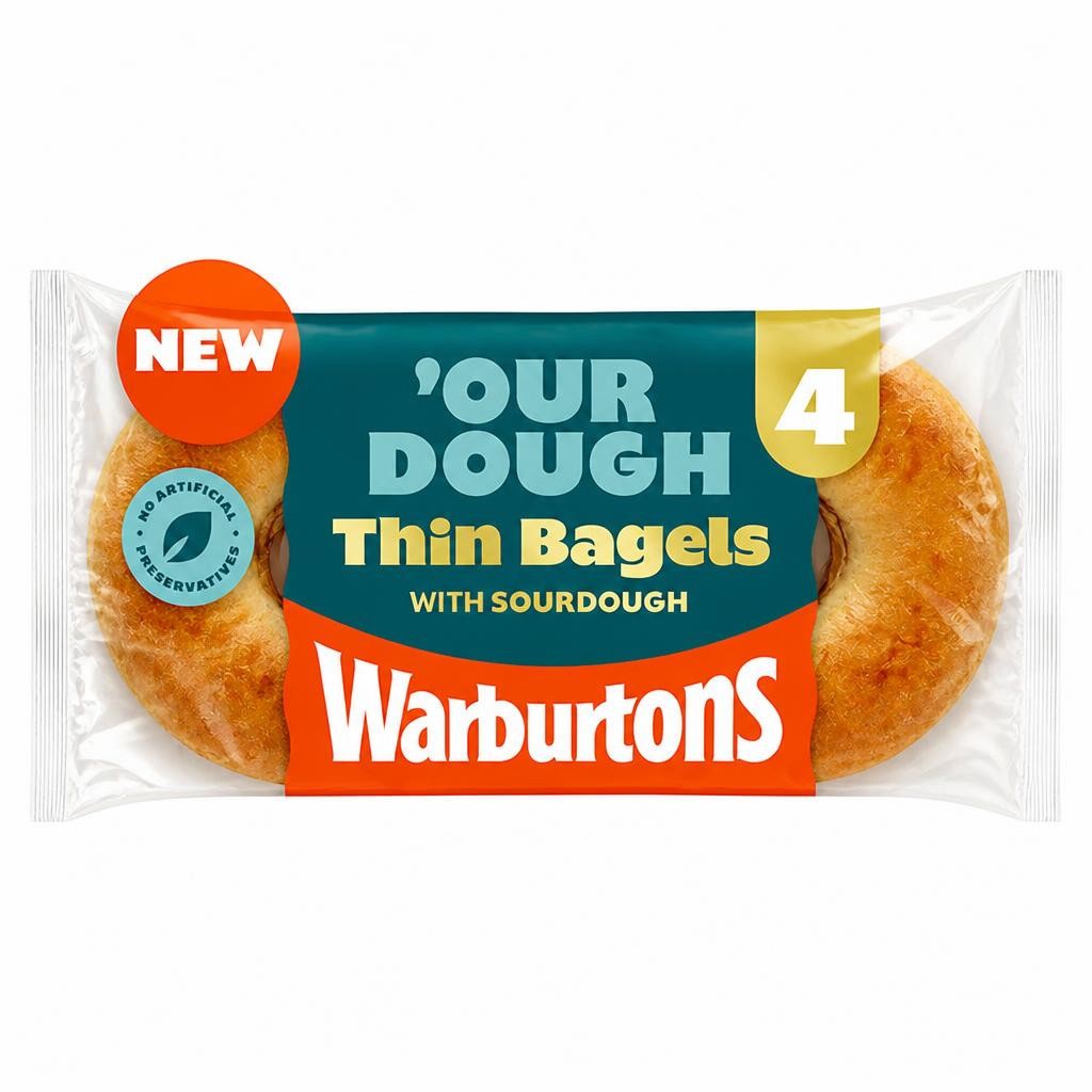 Warburtons Our Dough Thin 4 Bagels