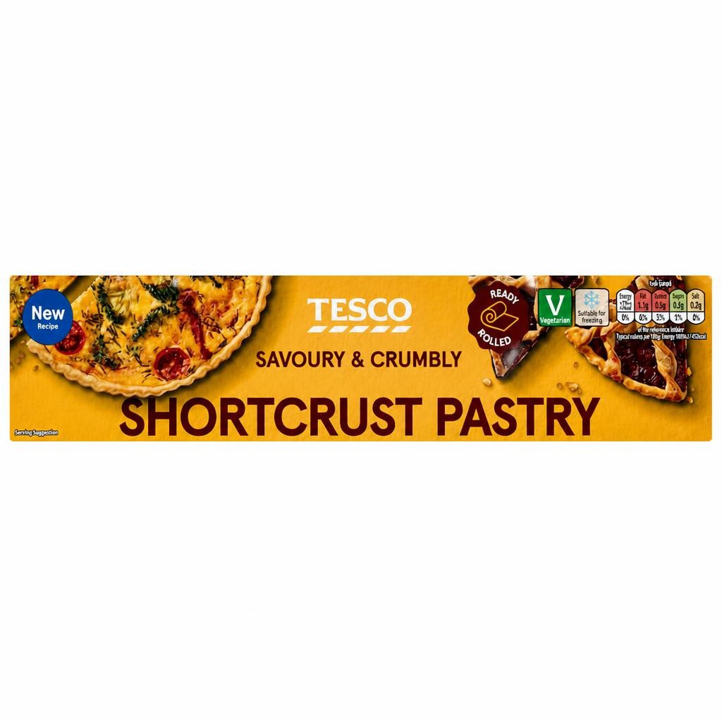 Tesco Savoury and Crumbly Shortcrust Pastry 475g.