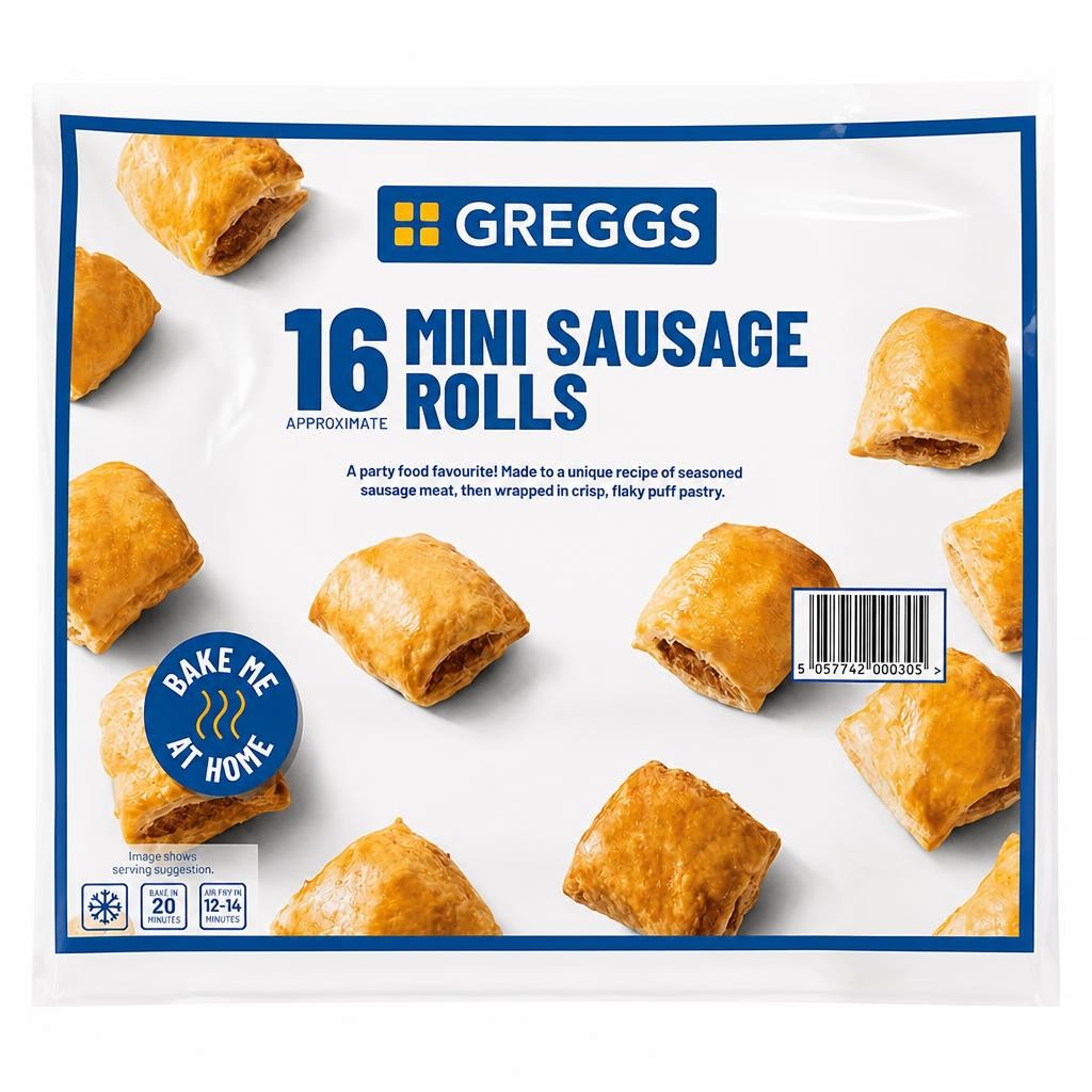 Greggs 16 Mini Sausage Rolls 433g