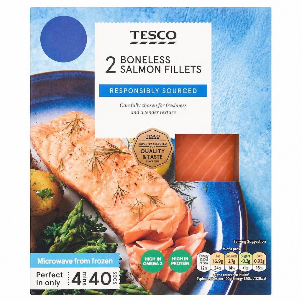 Tesco 2 boneless Salmon Fillets 240g