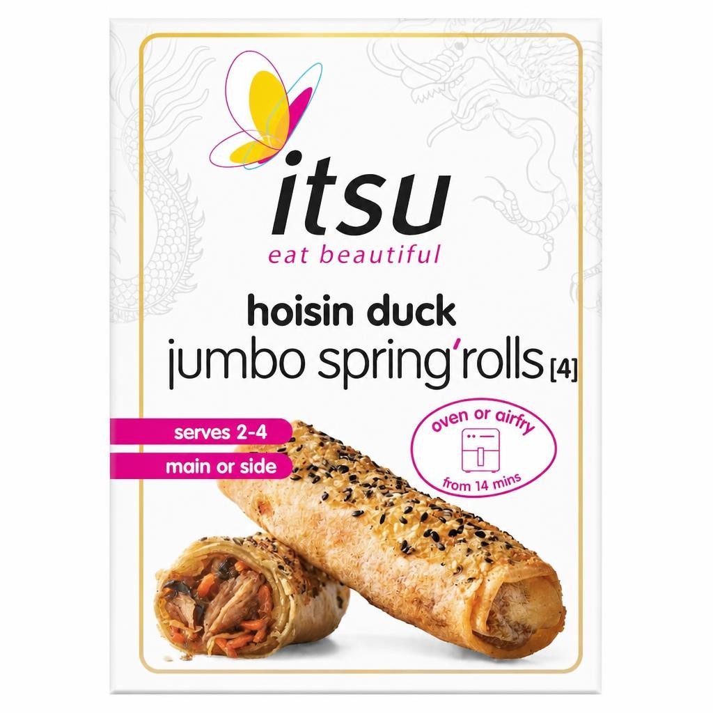 itsu 4 hoisin duck jumbo spring roll 300g