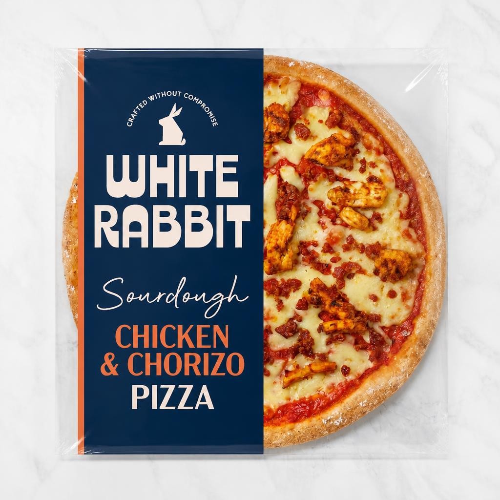 White Rabbit Chicken & Chorizo Gluten Free Sourdough Romana Pizza 380g