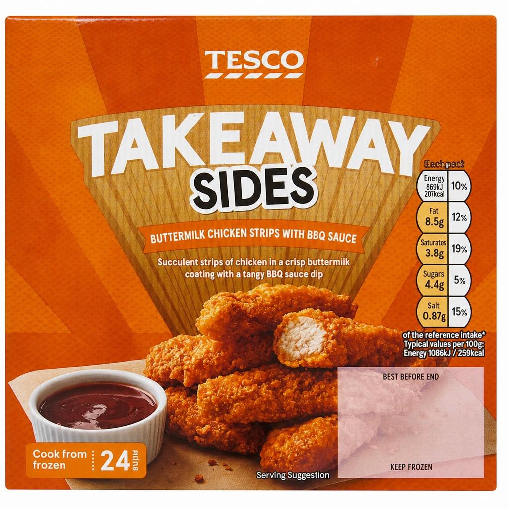 TESCO Takeaway Buttermilk Chicken Strips with BBQ Sauce 175g