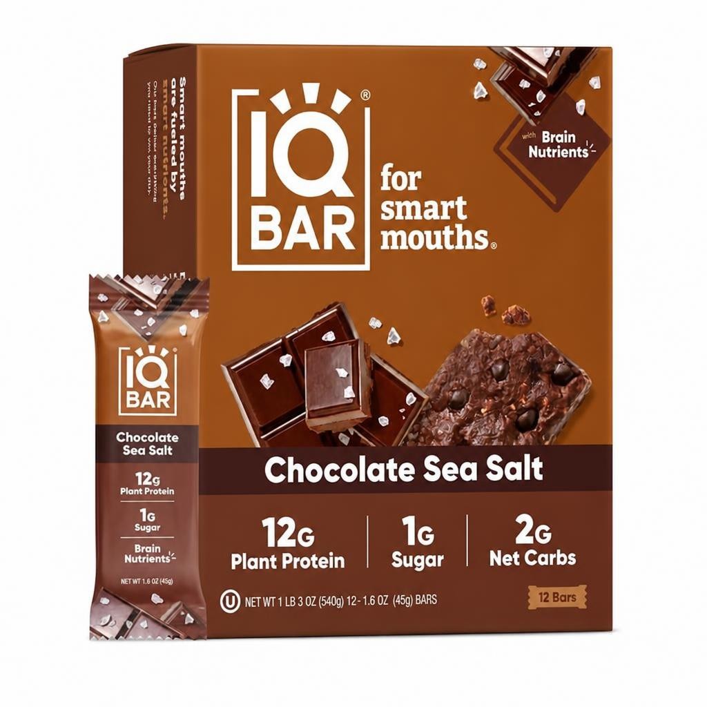 IQBar Chocolate Sea Salt Protein Bars 1.6oz (45g) x 12