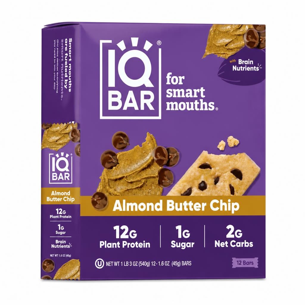 IQBar Almond Butter Chip Bars 1.6oz (45g) x 12