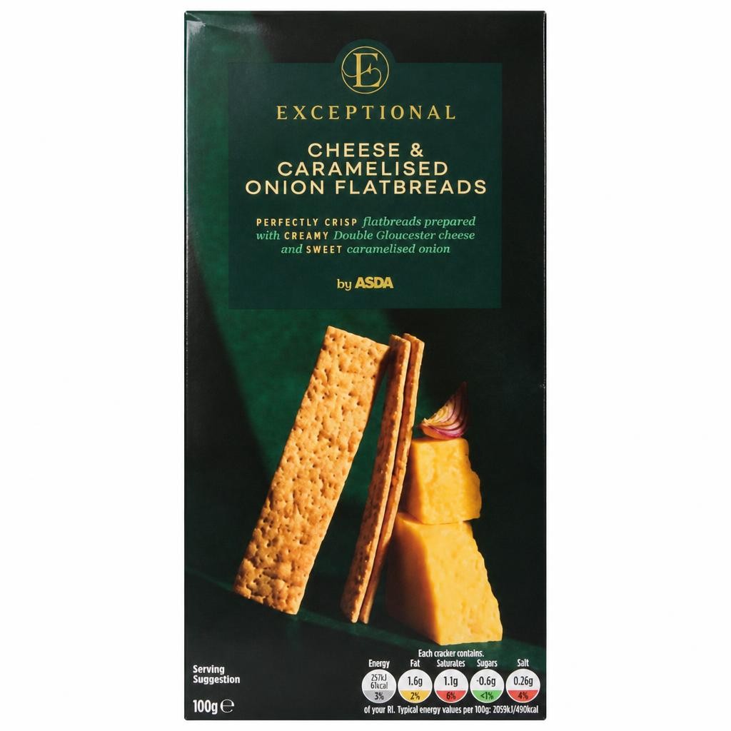 Exceptional by ASDA Cheese & Caramelised Onion Flatbreads 100g