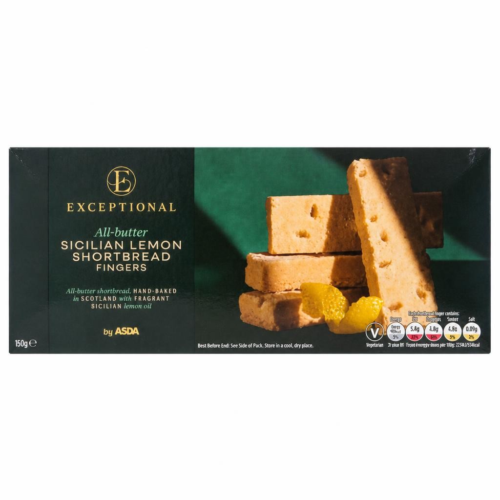 Exceptional by ASDA All-Butter Sicilian Lemon Shortbread Fingers 165g