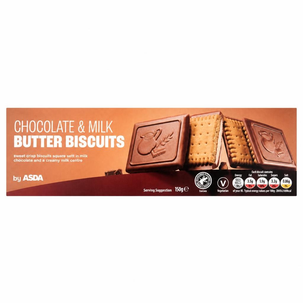 ASDA Chocolate & Milk Butter Biscuits 150g