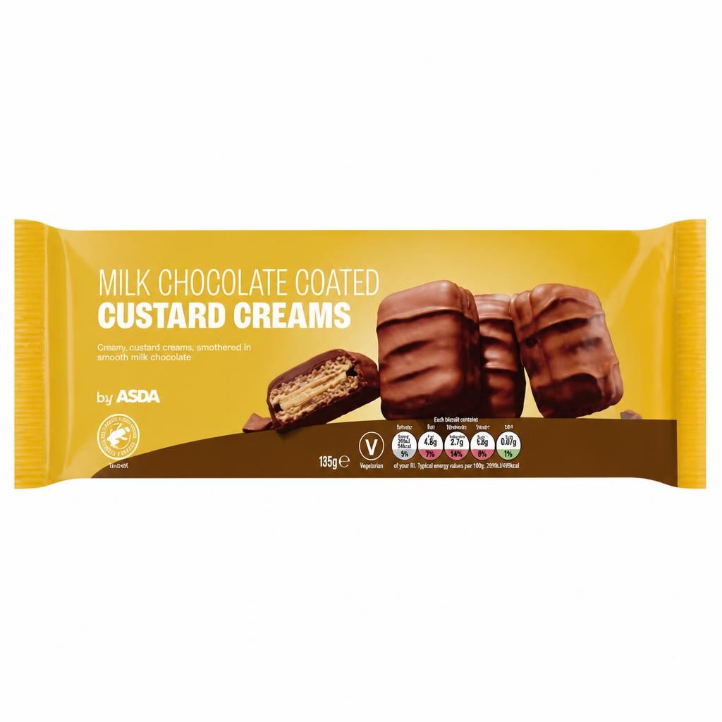 ASDA Milk Chocolate Coated Custard Creams 162g