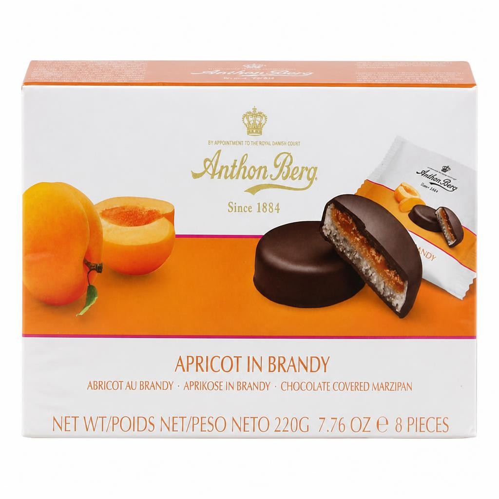 Anthon Berg Apricot in Brandy chocolate covered marzipan 220g