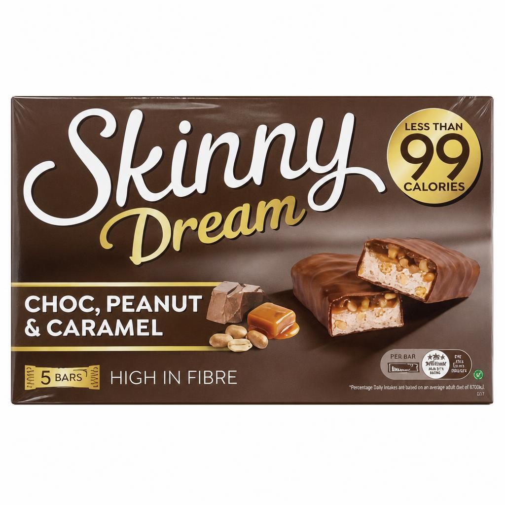 Skinny Dream Choc, Peanut & Caramel Bars 5 x 24g
