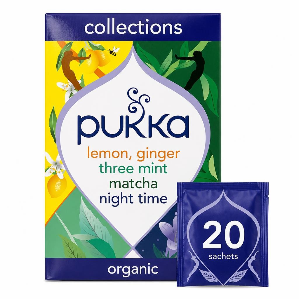 Pukka Organic Herbal Tea Collection Five Different Flavours Home Compostable Herbal Tea Bags x20