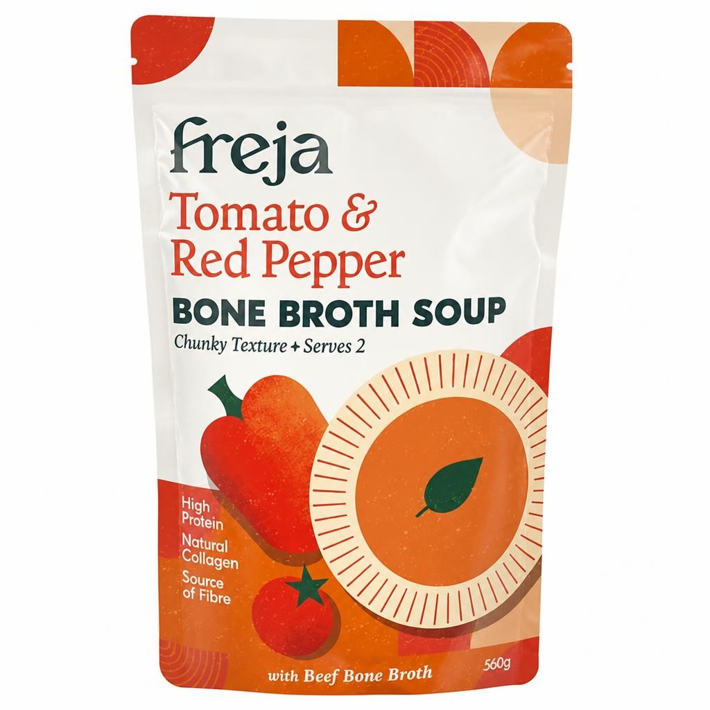 Freja 560g Tomato & Red Pepper Bone Broth Soup