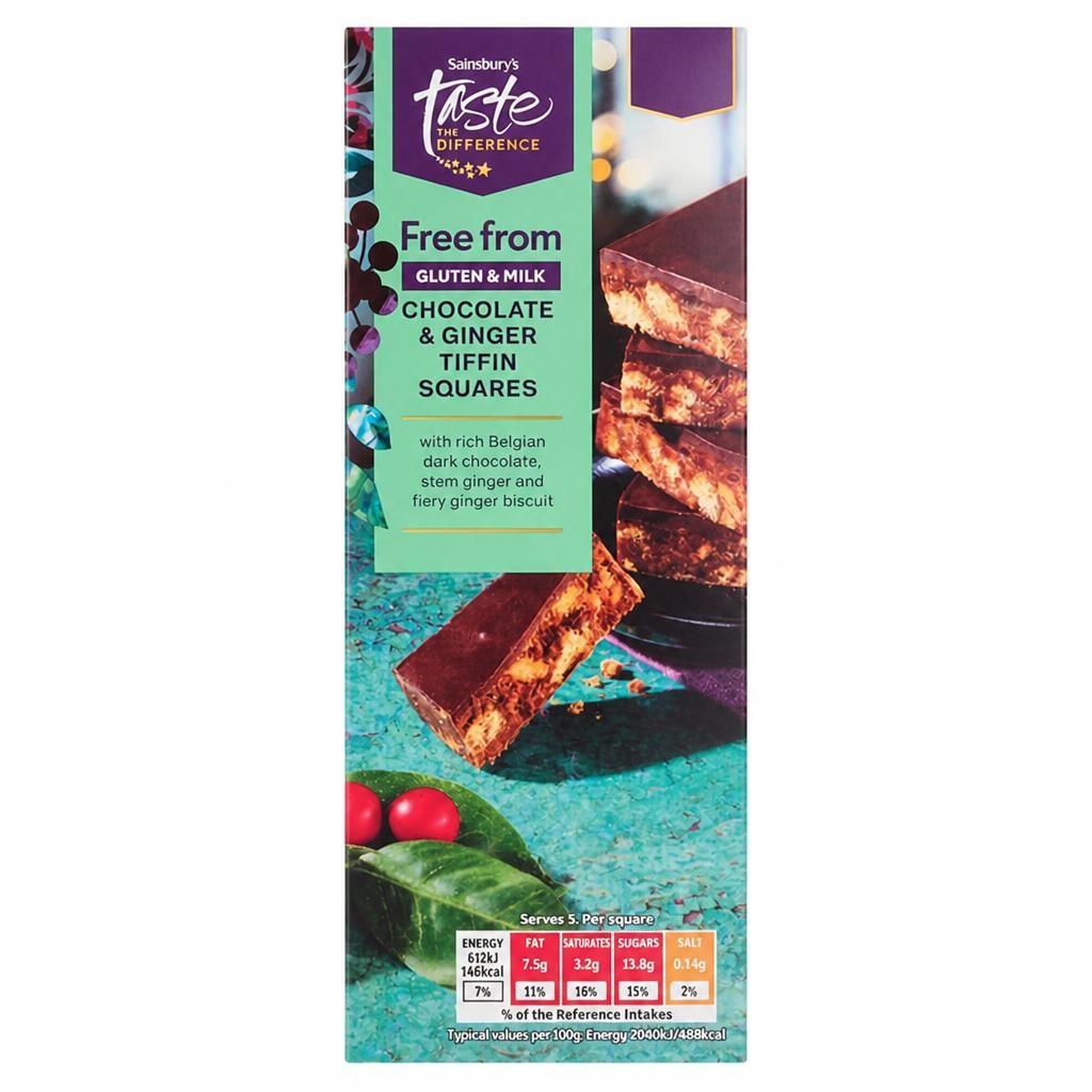 Sainsbury's Free From 150g Ginger & Chocolate Tiffin Traybake, Taste the Difference