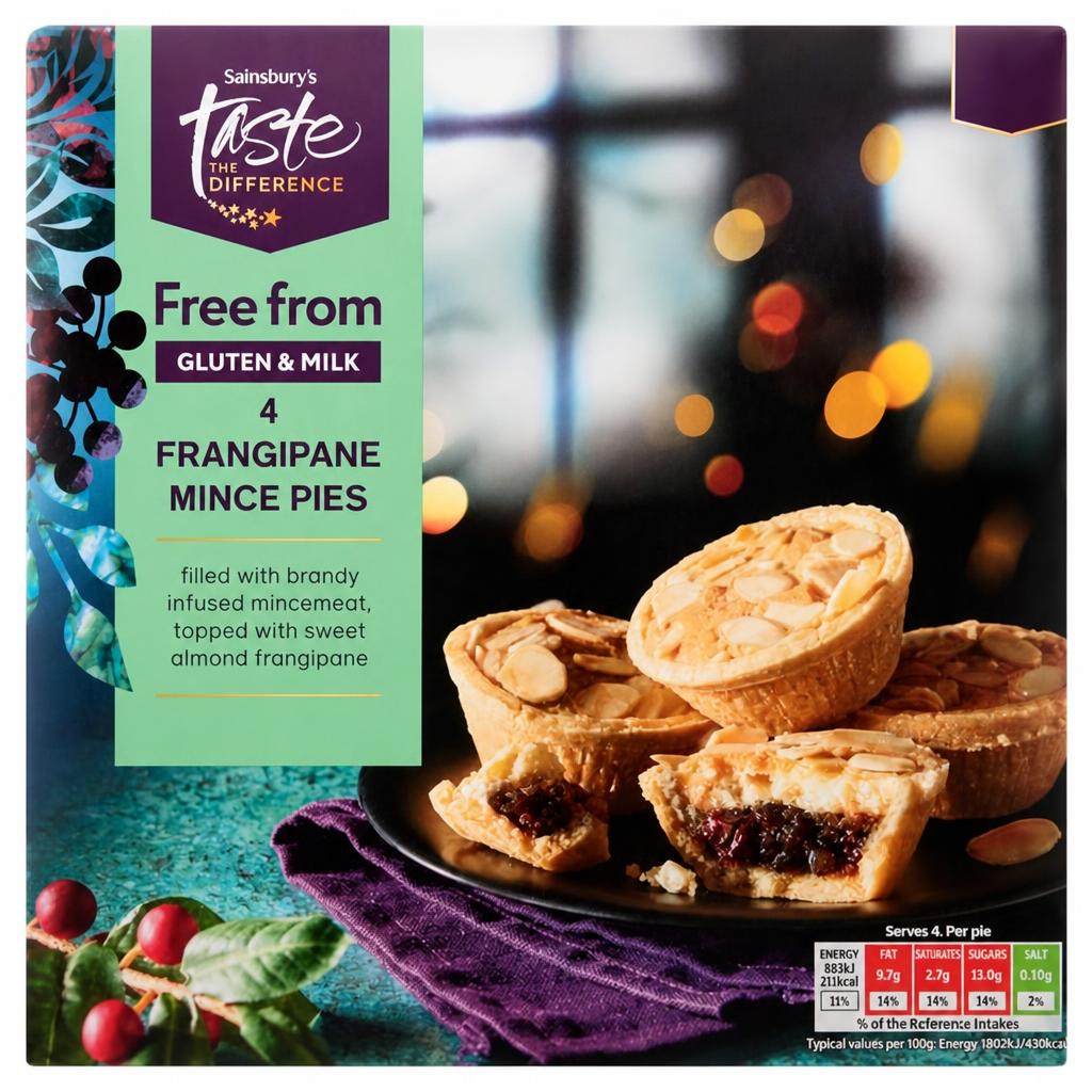 Sainsbury's Free From 4 x Frangipane Mince Pies 196g