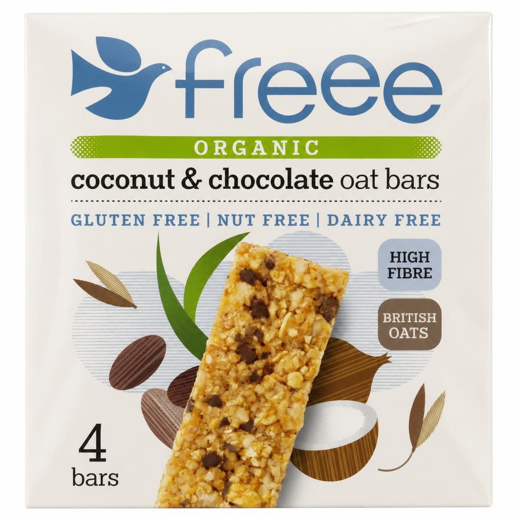 Freee Organic 4 x 35g Gluten Free Coconut & Chocolate Oat Bars