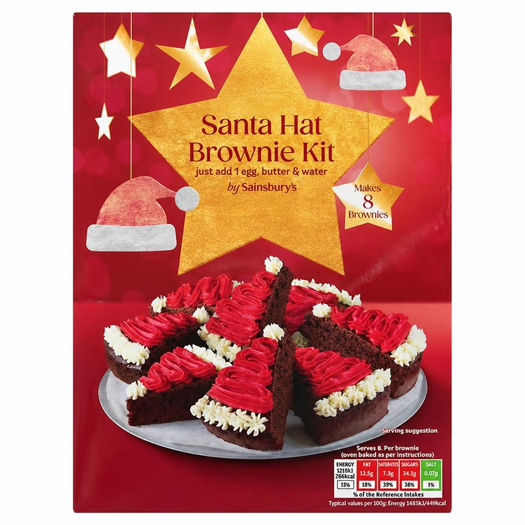 Sainsbury's 394g Santa Hat Brownie Kit