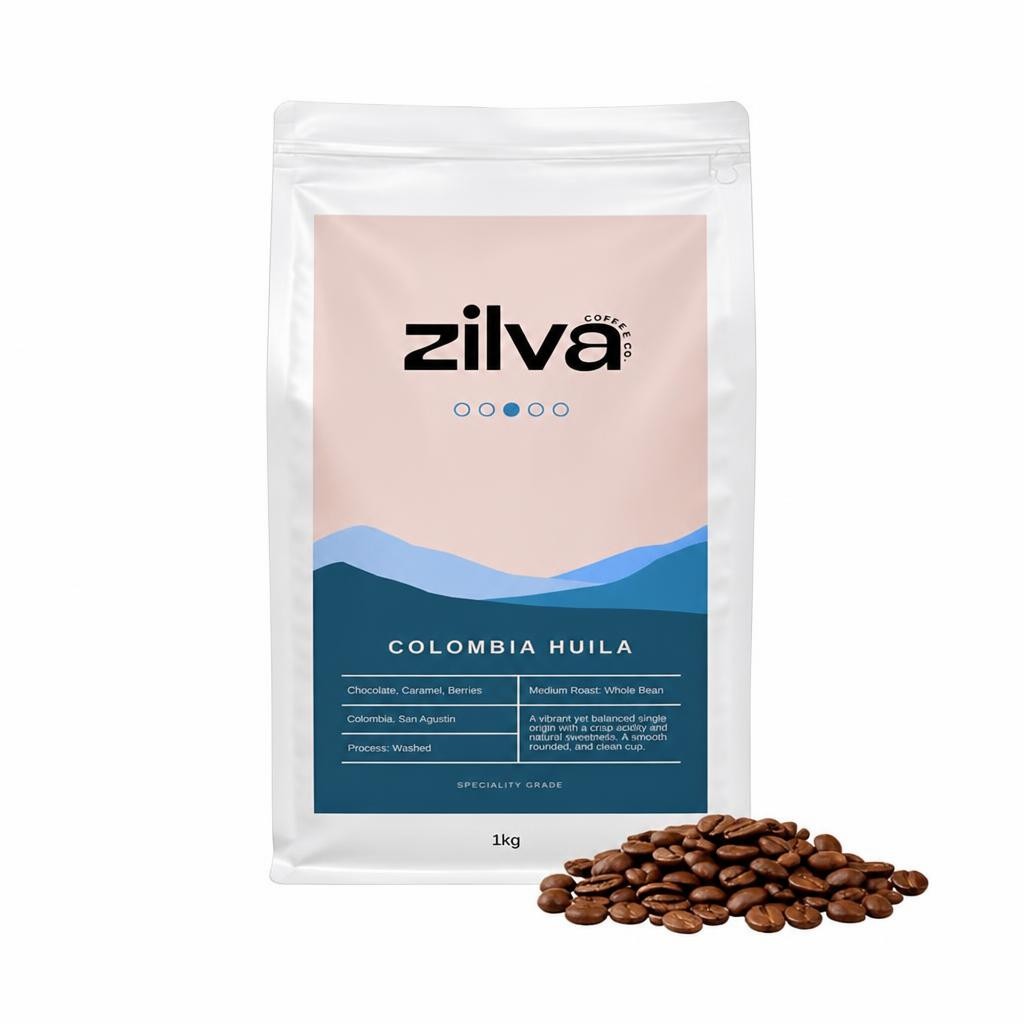 Zilva Colombia San Agustin Speciality Coffee Beans - Medium Roast - 1Kg