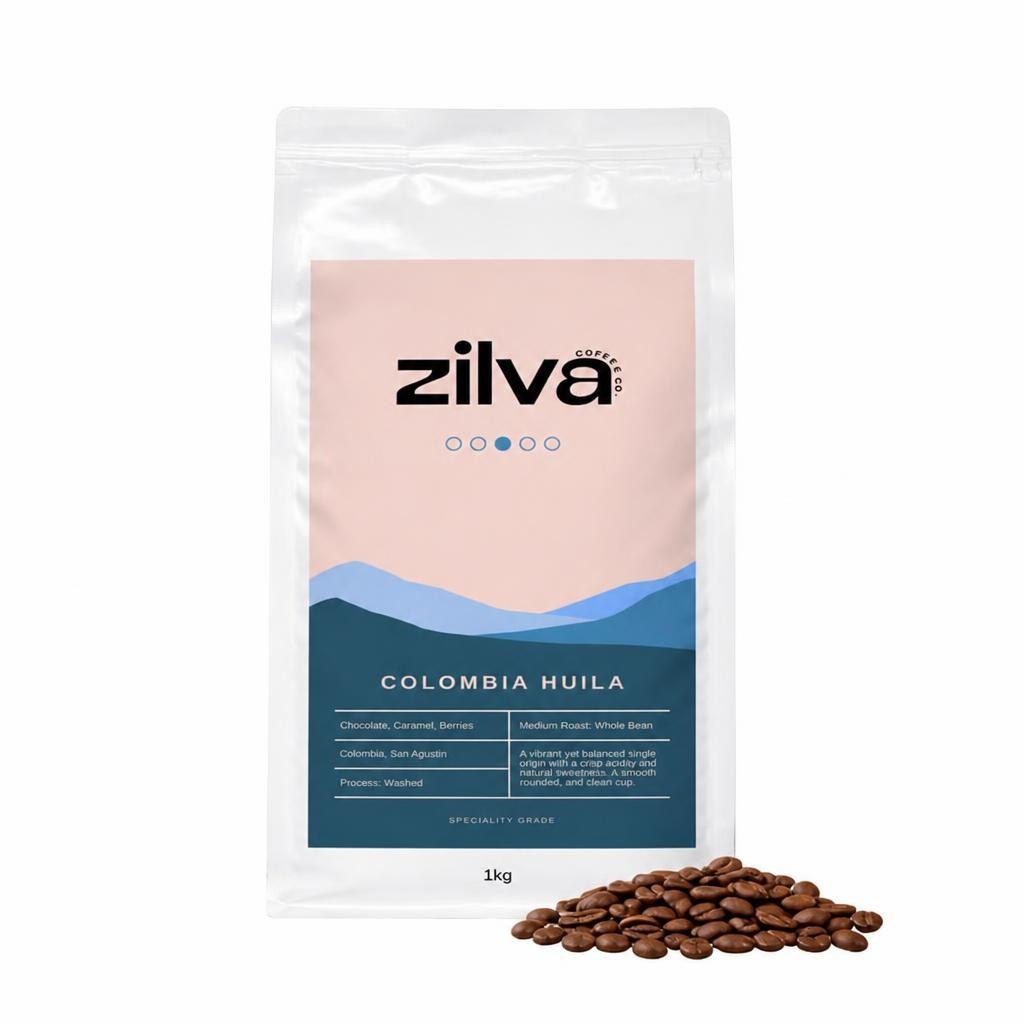 Zilva Colombia San Agustin Speciality Coffee Beans - Medium Roast - 1Kg