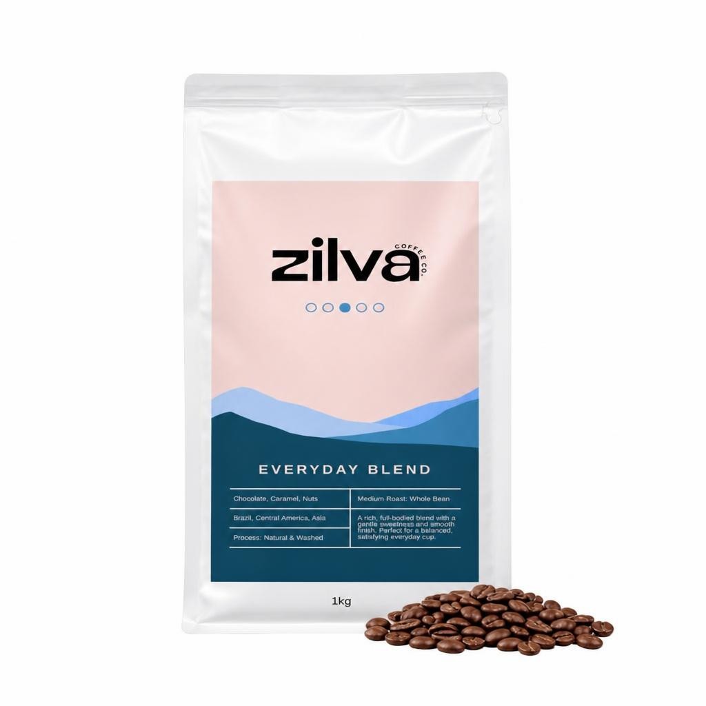Zilva Everyday Blend Coffee Beans - Medium Roast - 1Kg