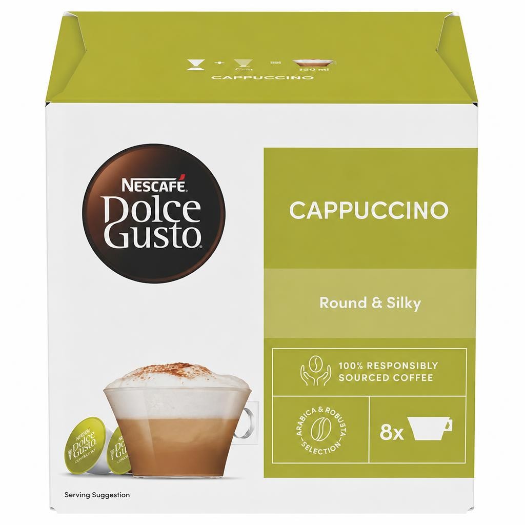 Nescafé Dolce Gusto 16 x Cappuccino Coffee Pods (8 Servings)