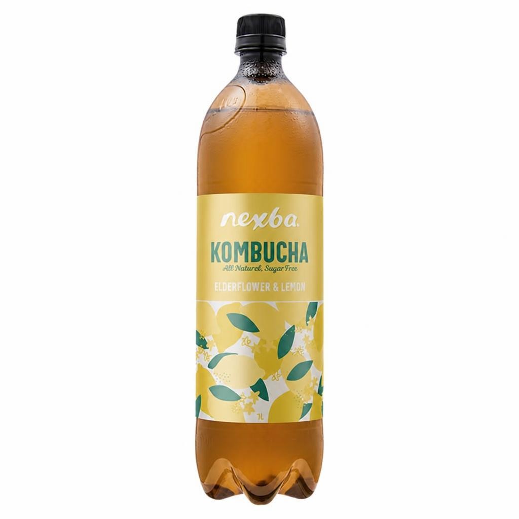 Nexba Naturally Sugar Free Elderflower & Lemon Kombucha 1L