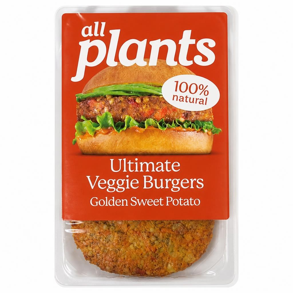 all plants Golden Sweet Potato Veggie Burger