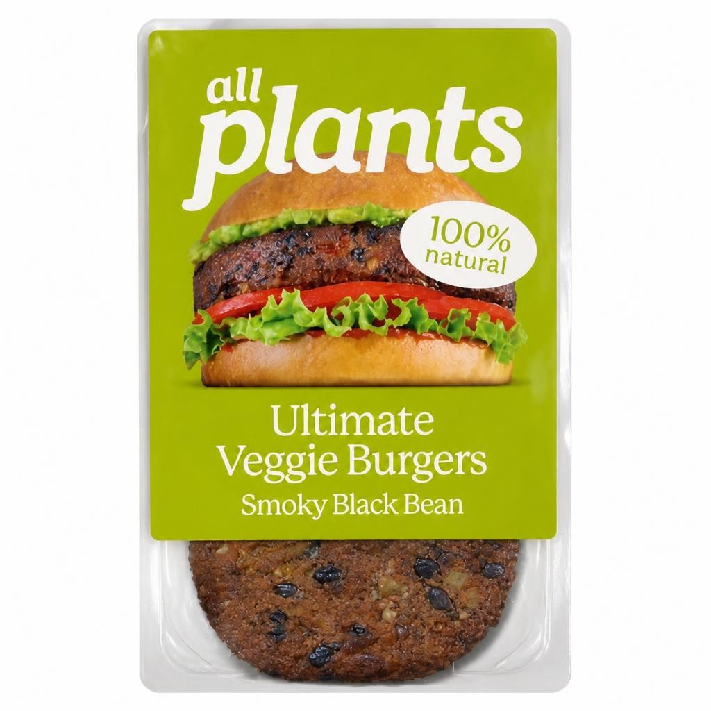 all plants Smoky Black Bean Veggie Burger