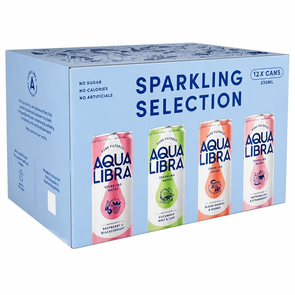 Aqua Libra 12 x 30ml Flavoured Sparkling Water