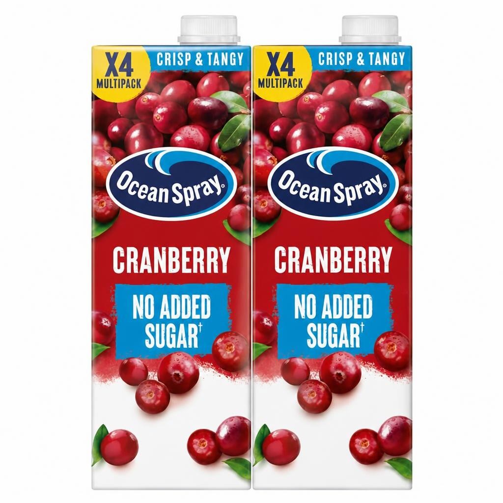 Ocean Spray Cranberry No Added Sugar 4 x 1L