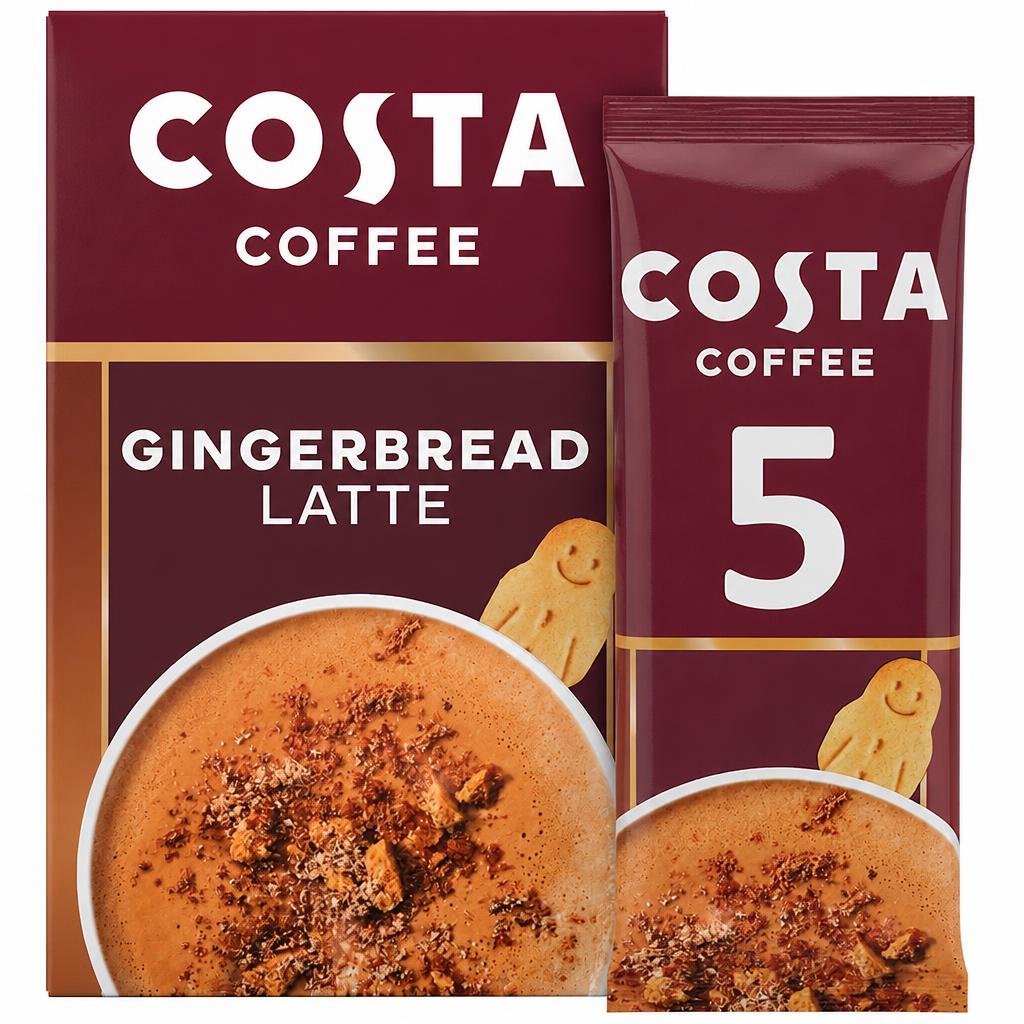 Costa Limited edition Gingerbread Latte Coffee Sachets 5x17g