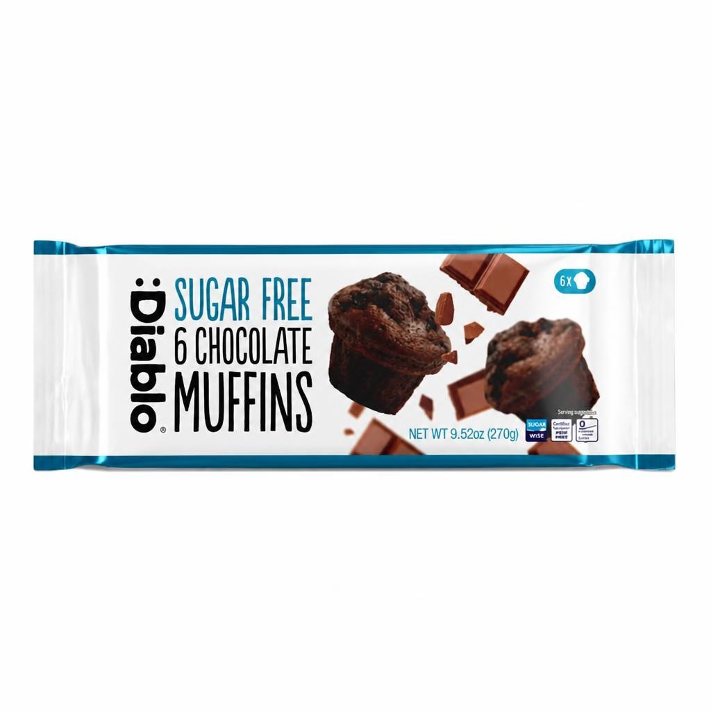 Diablo Sugar Free Chocolate Muffins 6 x 45g