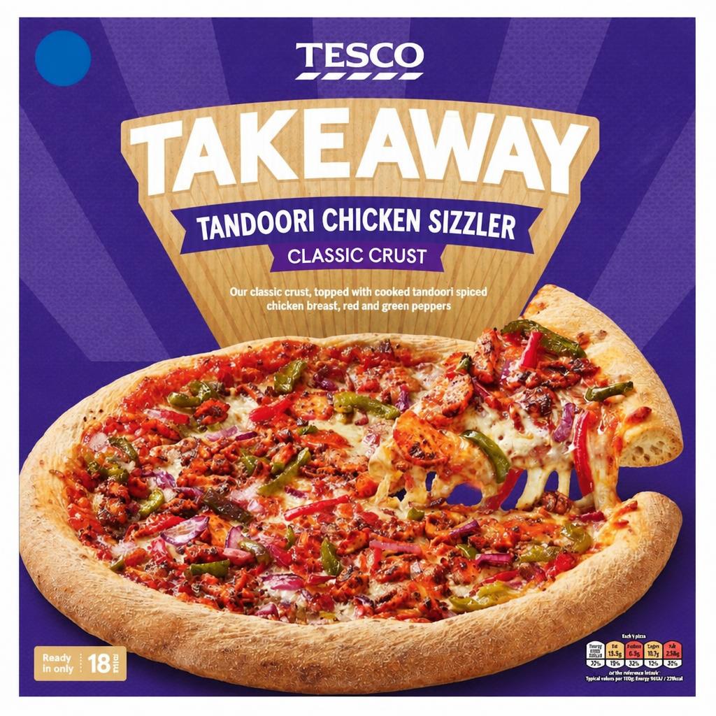 Tesco Takeaway Tandori Chicken Pizza 492g