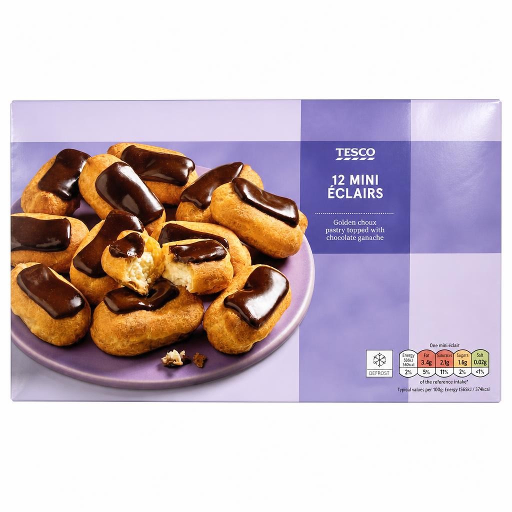 TESCO 12 Mini Eclairs 140g