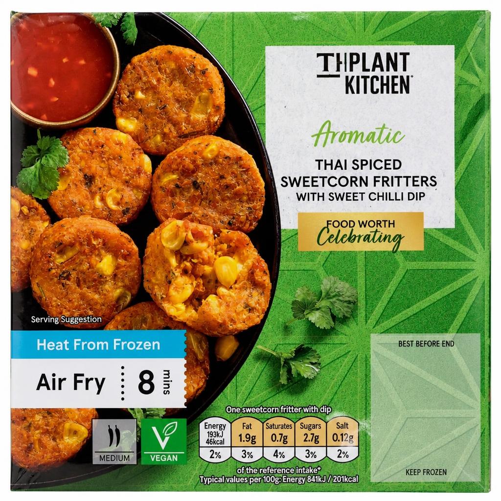 TESCO 8 THAI SPICED SWEETCORN FRITTERS 200G