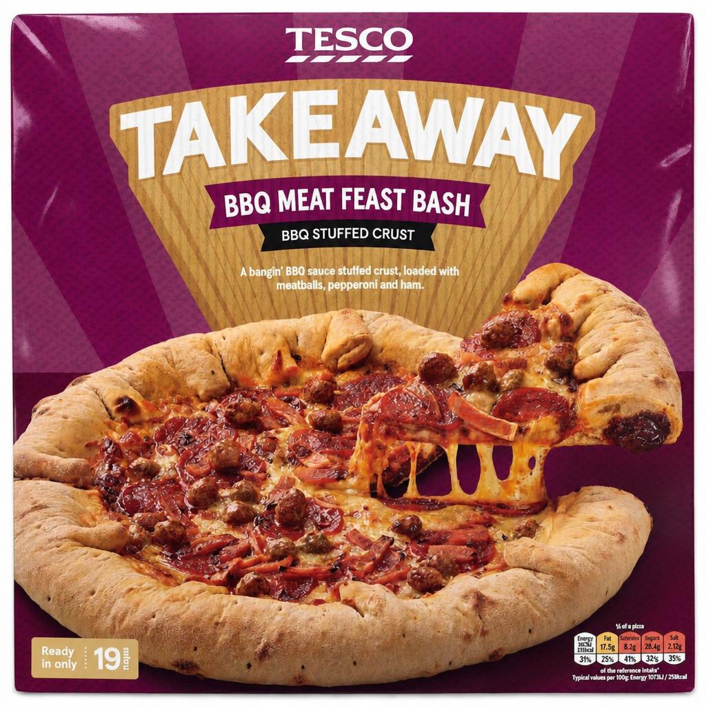 Tesco Takeaway BBQ Meat Feast Bash Stuffed Crust 485g