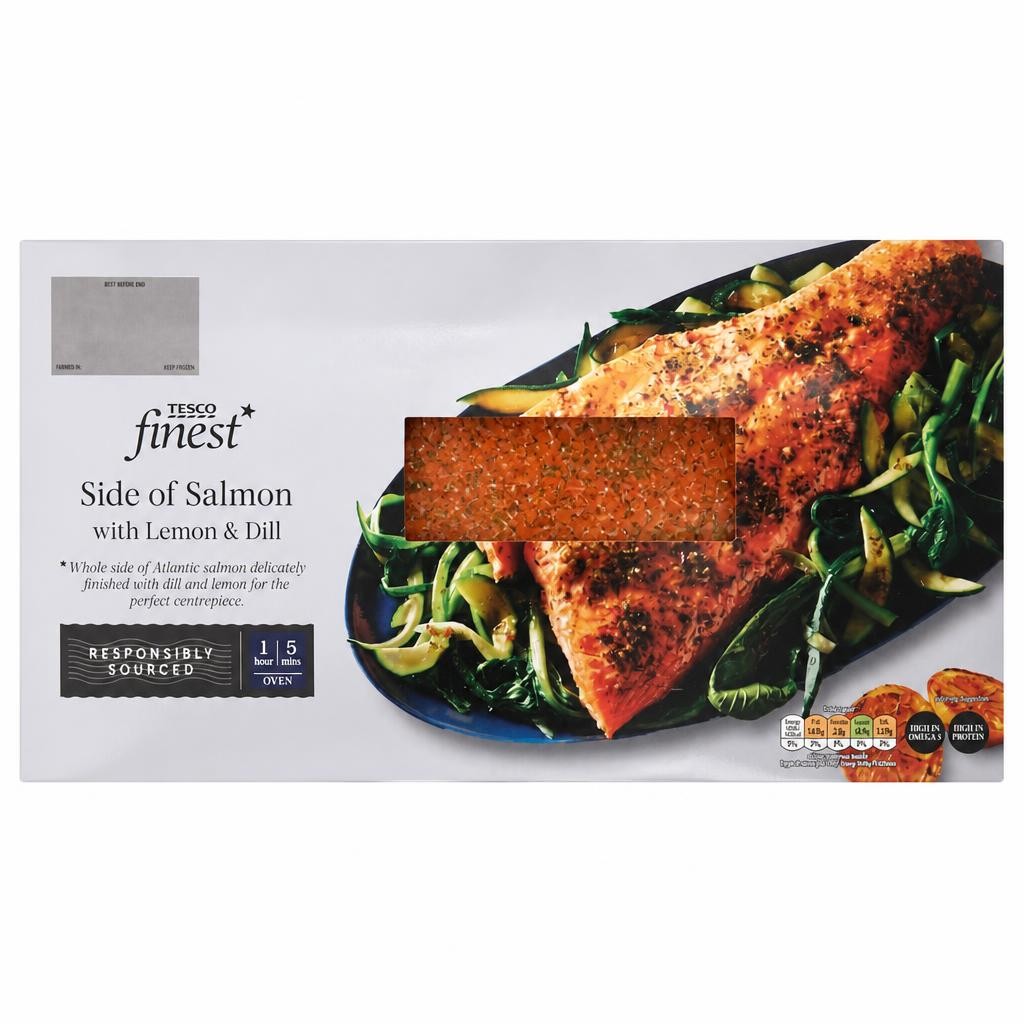 Tesco Finest Side of Salmon with Lemon & Dill 720g