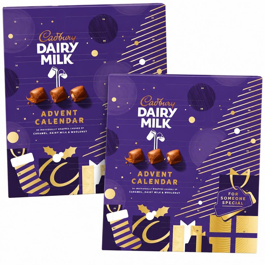 Cadbury Dairy Milk Chocolate Chunk Advent Calendar 258g (Bundle of 2)
