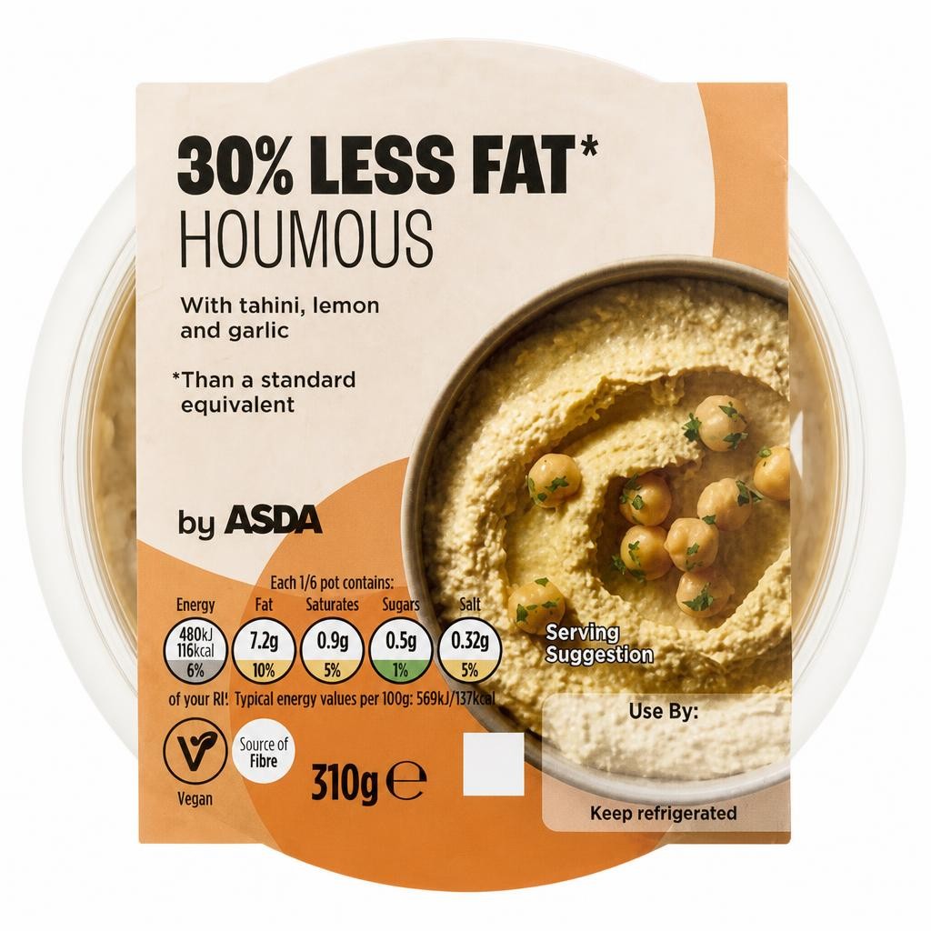 ASDA 30% Less Fat Houmous 310g
