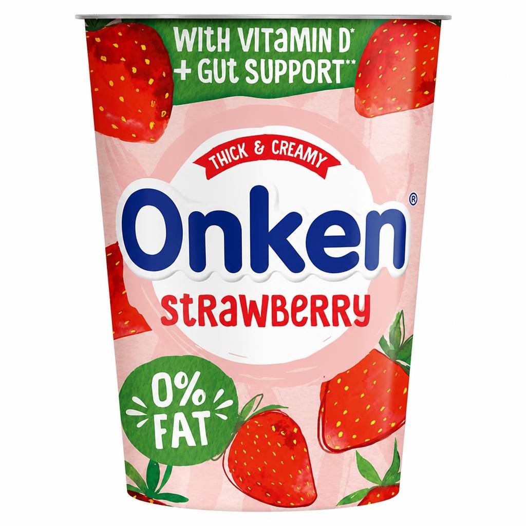 Onken Fat Free Strawberry Yogurt 450g
