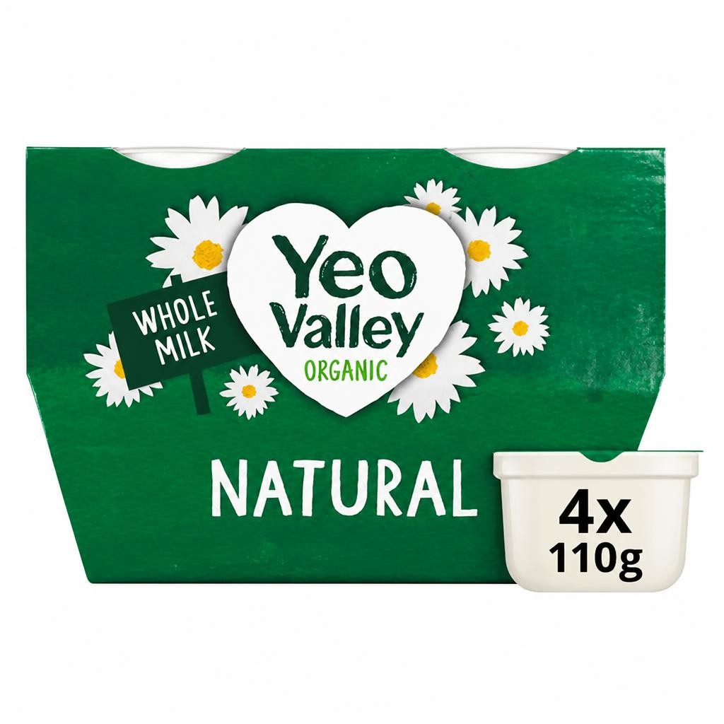 Yeo Valley Organic Natural Yogurt 4x110g
