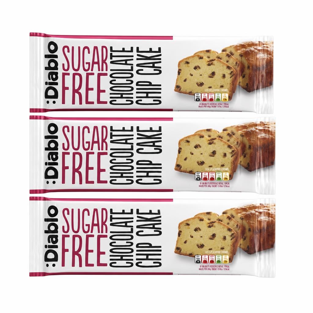 Diablo Sugar Free Chocolate Chip Cake 200g 3 Pack