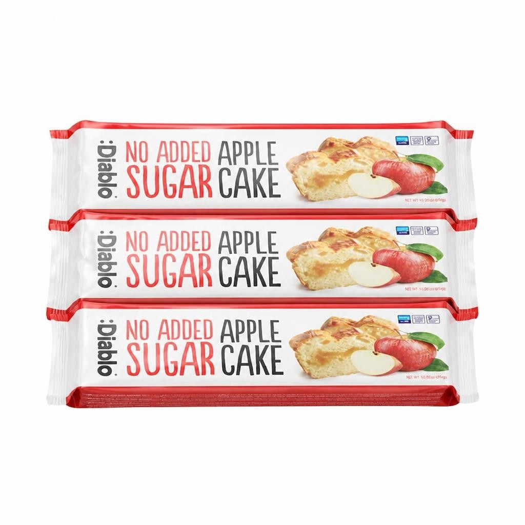 Diablo No Added Sugar Apple Cake 450g 3 Pack