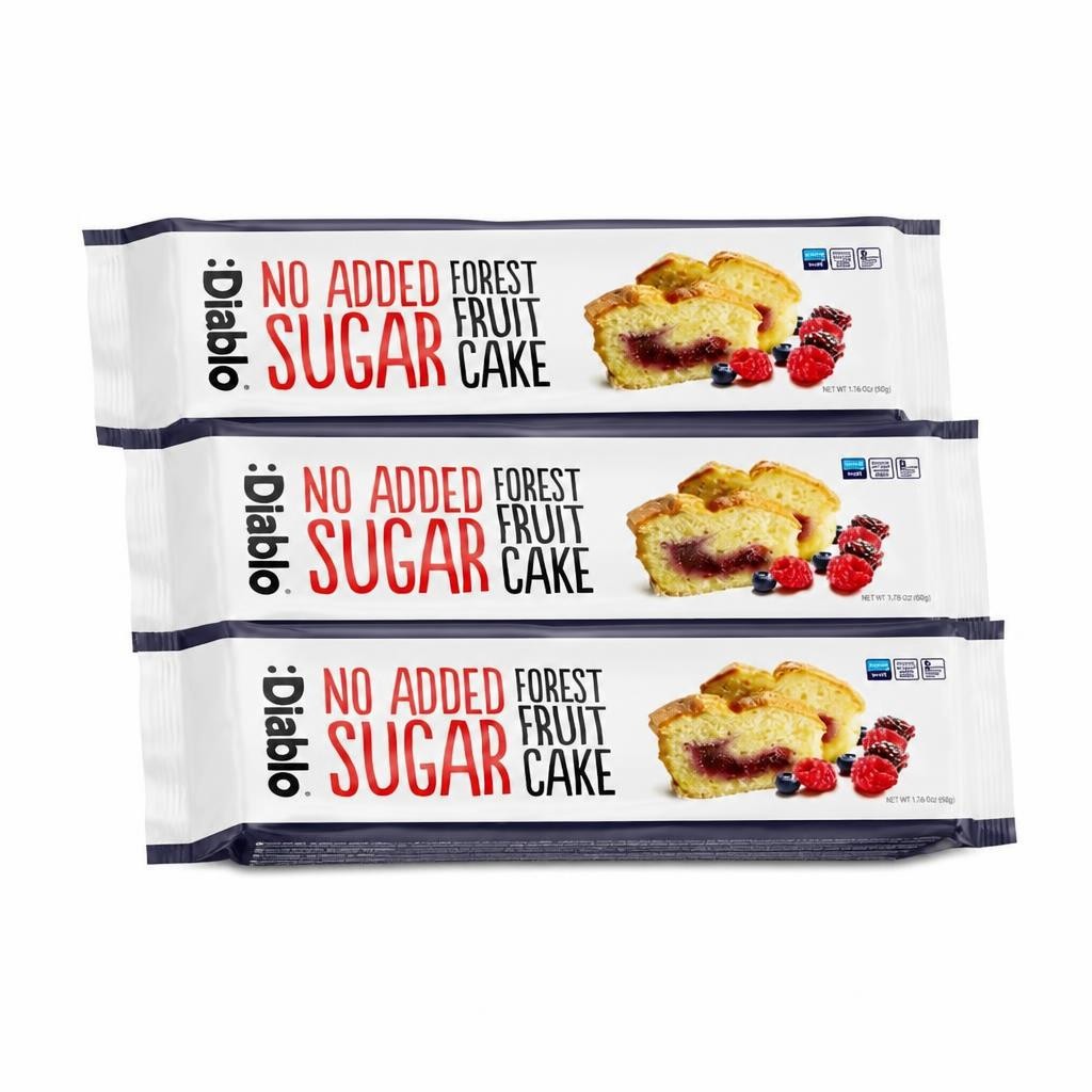 Diablo No Added Sugar Forest Fruit Cake 450g 3 Pack