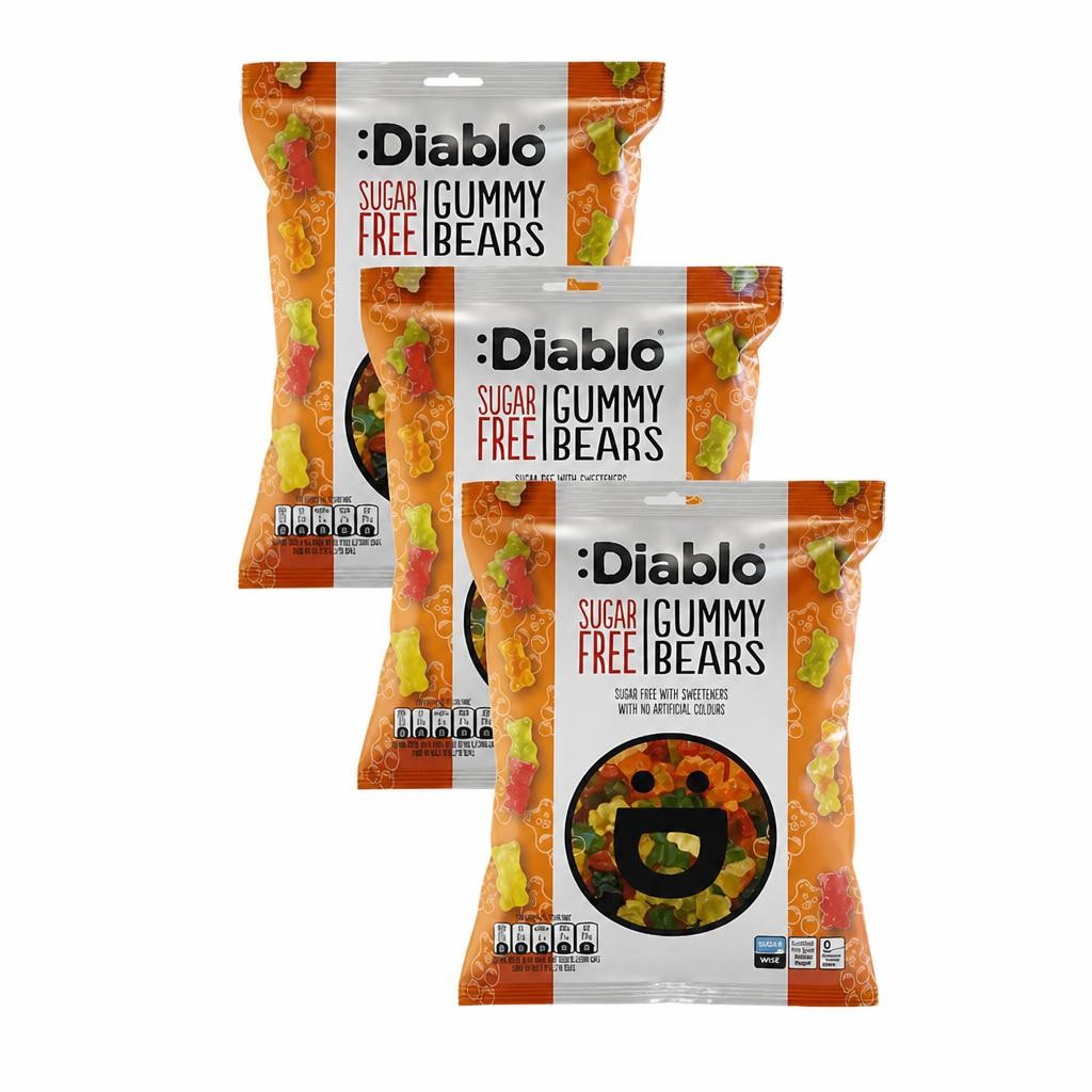 Diablo Sugar Free Gummy Bears 75g 3 Pack