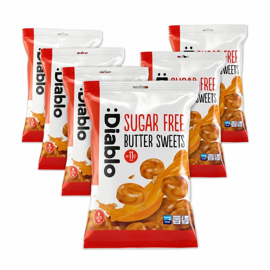 Diablo Sugar Free Butter Sweets 75g 6 Pack