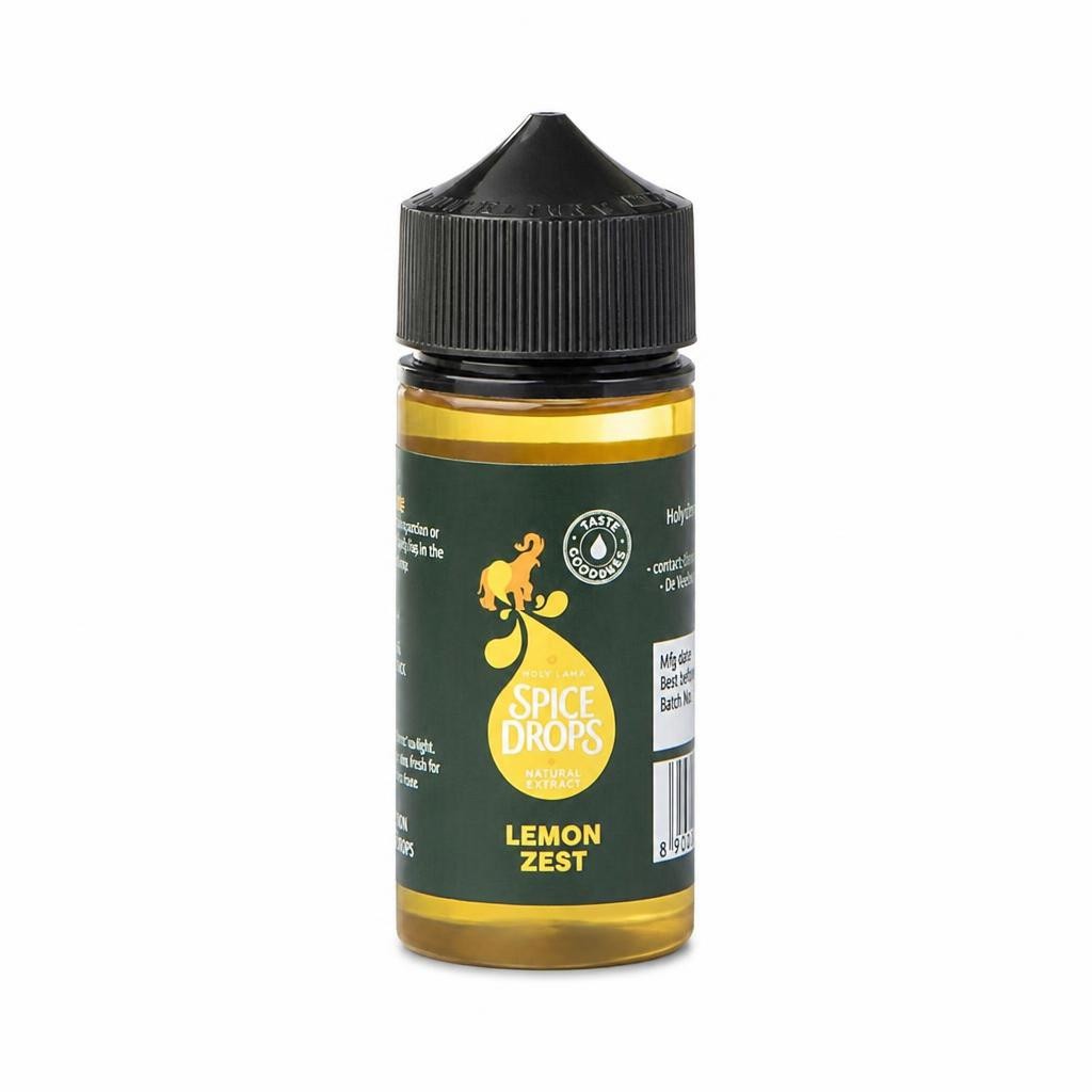 Spice Drops Lemon Zest Food Flavouring 100ml – Liquid Flavouring for Baking, Drinks & Desserts