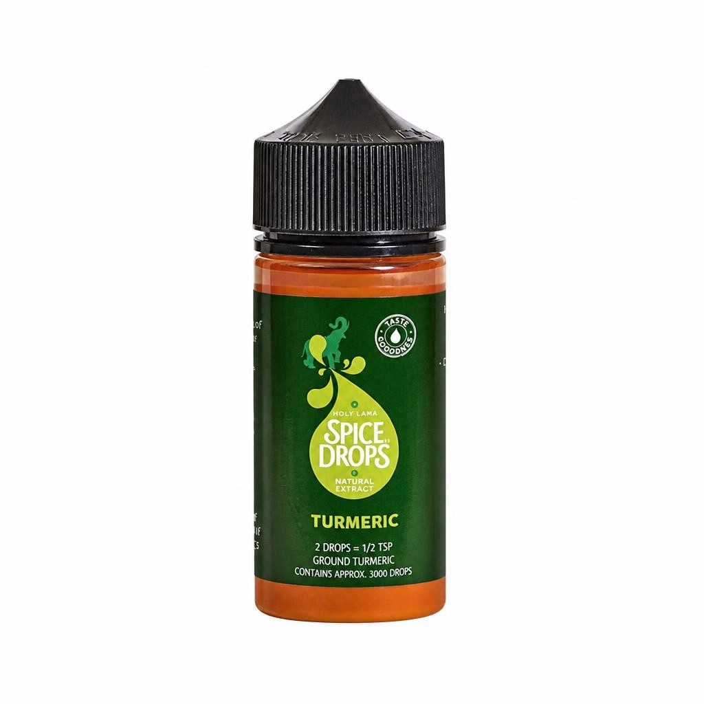 Spice Drops Turmeric Food Flavouring 100ml – Liquid Flavouring for Cooking, Drinks & Recipes