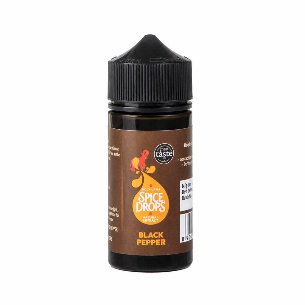 Spice Drops Black Pepper Food Flavouring 100ml – Liquid Flavouring for Cooking, Sauces & Recipes